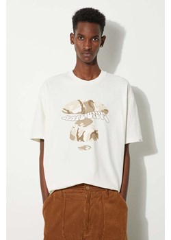 AAPE t-shirt bawełniany Basic Tee męski kolor beżowy z nadrukiem AAPTEM1458XXM ze sklepu PRM w kategorii T-shirty męskie - zdjęcie 173890986