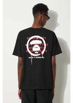 AAPE t-shirt bawełniany Basic Tee męski kolor czarny z nadrukiem AAPTEM1452XXM ze sklepu PRM w kategorii T-shirty męskie - zdjęcie 173890988