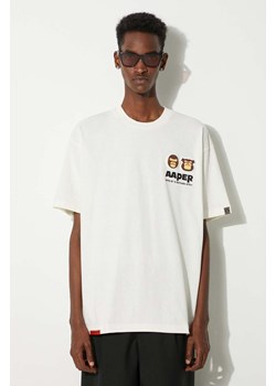 AAPE t-shirt bawełniany Basic Tee męski kolor beżowy z nadrukiem AAPTEM1492XXM ze sklepu PRM w kategorii T-shirty męskie - zdjęcie 173890996