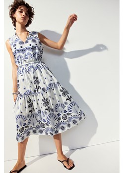 H & M - Bawełniana sukienka ze sznurkiem - Niebieski ze sklepu H&M w kategorii Sukienki - zdjęcie 173892108