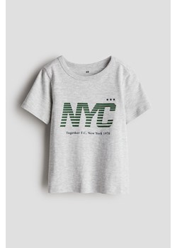 H & M - T-shirt z bawełnianego dżerseju - Szary ze sklepu H&M w kategorii T-shirty chłopięce - zdjęcie 173892115