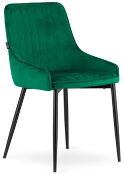 Zielone tapicerowane metalowe krzesło pikowane - Cinar 3X ze sklepu Edinos.pl w kategorii Krzesła - zdjęcie 173893066