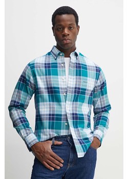 Gant koszula bawełniana męska kolor niebieski regular z kołnierzykiem button-down 3240148 ze sklepu ANSWEAR.com w kategorii Koszule męskie - zdjęcie 173894167