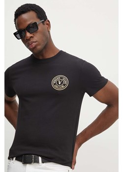 Versace Jeans Couture t-shirt bawełniany męski kolor czarny z nadrukiem 77GAHT00 CJ00T ze sklepu ANSWEAR.com w kategorii T-shirty męskie - zdjęcie 173894628