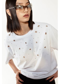 H & M - T-shirt z ozdobami - Biały ze sklepu H&M w kategorii Bluzki damskie - zdjęcie 173895097