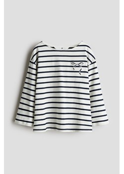 H & M - Bawełniany top z wyszywanym detalem - Biały ze sklepu H&M w kategorii Bluzki dziewczęce - zdjęcie 173895098