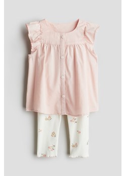 H & M - Bawełniany komplet 2-częściowy - Różowy ze sklepu H&M w kategorii Odzież dla niemowląt - zdjęcie 173895099