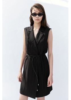 H & M - Żakietowa sukienka z wiązanym paskiem - Czarny ze sklepu H&M w kategorii Sukienki - zdjęcie 173895105