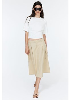 H & M - T-shirt z watowanymi ramionami - Biały ze sklepu H&M w kategorii Spódnice - zdjęcie 173895106