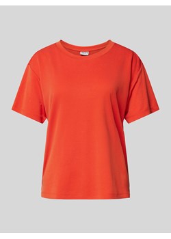 T-shirt z prążkowanym okrągłym dekoltem ze sklepu Peek&Cloppenburg  w kategorii Bluzki damskie - zdjęcie 173895228