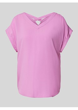 T-shirt z dekoltem w zaokrąglony serek ze sklepu Peek&Cloppenburg  w kategorii Bluzki damskie - zdjęcie 173895616