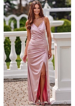 Długa sukienka z odkrytymi plecami na ramiączkach różowa Lamelia, Kolor różowy, Rozmiar 34, Roco Fashion ze sklepu Primodo w kategorii Sukienki - zdjęcie 173896049