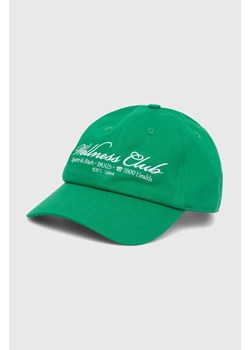 Sporty & Rich czapka z daszkiem bawełniana 1800 Health Embroidered Hat kolor zielony z aplikacją AC039S405HV ze sklepu PRM w kategorii Czapki z daszkiem damskie - zdjęcie 173899438