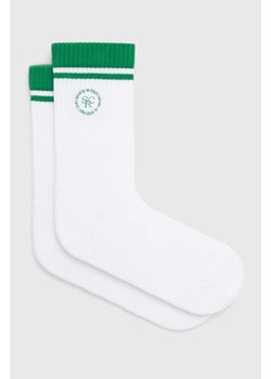 Sporty & Rich skarpetki bawełniane SRHWC Embroidered Socks kolor biały AC026S405SW ze sklepu PRM w kategorii Skarpetki damskie - zdjęcie 173899448