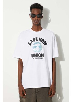 AAPE t-shirt bawełniany Basic Tee męski kolor biały z nadrukiem AAPTEM1447XXM ze sklepu PRM w kategorii T-shirty męskie - zdjęcie 173899478