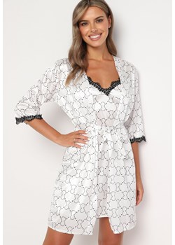Biały Komplet Piżamowy Koszula na Ramiączkach i Cienki Szlafrok Ardefia ze sklepu Born2be Odzież w kategorii Koszule nocne - zdjęcie 173899666