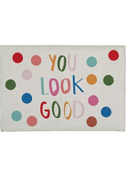 The Wild Hug Dywanik łazienkowy &quot;You Look Good&quot; w kolorze białym ze wzorem - 60 x 40 cm ze sklepu Limango Polska w kategorii Akcesoria łazienkowe - zdjęcie 173900077