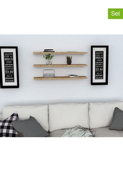 Scandinavia Concept Regały ścienne (3 szt.) "Boss" w kolorze jasnobrązowym - 60 x 1,8 x 14,5 cm ze sklepu Limango Polska w kategorii Regały i witryny - zdjęcie 173901885