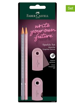 Faber-Castell 4-częściowy zestaw &quot;Sparkle&quot; w kolorze jasnoróżowo-szarym ze sklepu Limango Polska w kategorii Akcesoria biurowe - zdjęcie 173903496