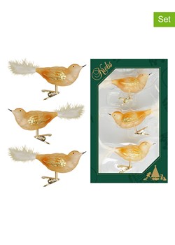 Krebs Glas Lauscha Ozdoby choinkowe (3 szt.) w kolorze złotym ze sklepu Limango Polska w kategorii Dekoracje bożonarodzeniowe - zdjęcie 173905835