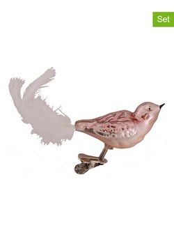 Krebs Glas Lauscha Ozdoby choinkowe (3 szt.) w kolorze koralowym ze sklepu Limango Polska w kategorii Dekoracje bożonarodzeniowe - zdjęcie 173906308