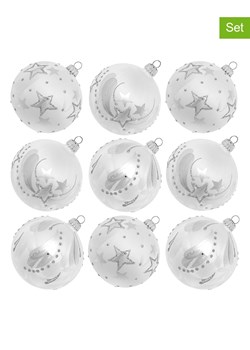 Krebs Glas Lauscha Bombki (9 szt.) w kolorze białym - Ø 8 cm ze sklepu Limango Polska w kategorii Dekoracje bożonarodzeniowe - zdjęcie 173906318
