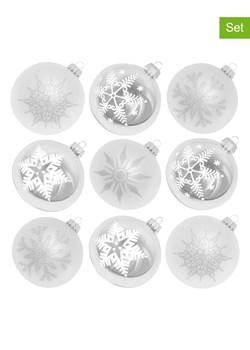 Krebs Glas Lauscha Bombki (9 szt.) w kolorze srebrnym - Ø 8 cm ze sklepu Limango Polska w kategorii Dekoracje bożonarodzeniowe - zdjęcie 173906326