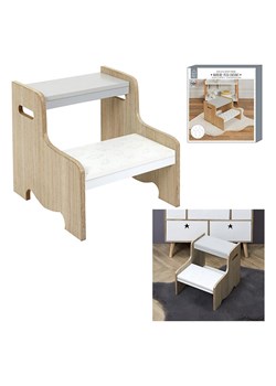 The Home Deco Kids Hocker w kolorze biało-beżowym ze schodkami - 30 x 33 x 30 cm ze sklepu Limango Polska w kategorii Meble dziecięce - zdjęcie 173909055