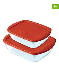 Pyrex 2-częściowy zestaw pojemników &quot;Cook &amp; Store&quot; w kolorze czerwonym ze sklepu Limango Polska w kategorii Pojemniki kuchenne - zdjęcie 173909857