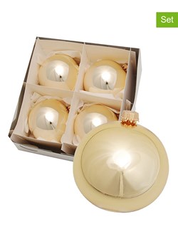 Krebs Glas Lauscha Bombki (4 szt.) w kolorze złotym - Ø 8 cm ze sklepu Limango Polska w kategorii Dekoracje bożonarodzeniowe - zdjęcie 173913795