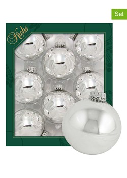 Krebs Glas Lauscha Bombki (8 szt.) w kolorze srebrnym - Ø 7 cm ze sklepu Limango Polska w kategorii Dekoracje bożonarodzeniowe - zdjęcie 173913817