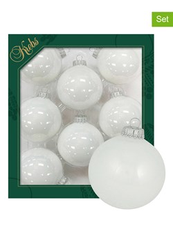 Krebs Glas Lauscha Bombki (8 szt.) w kolorze białym - Ø 7 cm ze sklepu Limango Polska w kategorii Dekoracje bożonarodzeniowe - zdjęcie 173913835