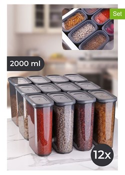 Violeta Home Pojemniki (12 szt.) w kolorze szarym - 2 l ze sklepu Limango Polska w kategorii Pojemniki kuchenne - zdjęcie 173915369