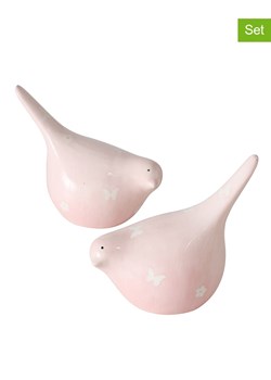 Boltze Figurki dekoracyjne (2 szt.) &quot;Nany&quot; w kolorze jasnoróżowym - wys. 11 cm ze sklepu Limango Polska w kategorii Dekoracje - zdjęcie 173917849