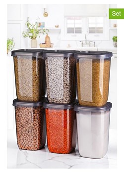 Violeta Home Pojemniki (6 szt.) w kolorze szarym - 10 x 16 x 10 cm ze sklepu Limango Polska w kategorii Pojemniki kuchenne - zdjęcie 173924459