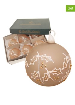 Krebs Glas Lauscha Bombki (6 szt.) w kolorze jasnobrązowym - Ø 8 cm ze sklepu Limango Polska w kategorii Dekoracje bożonarodzeniowe - zdjęcie 173926819