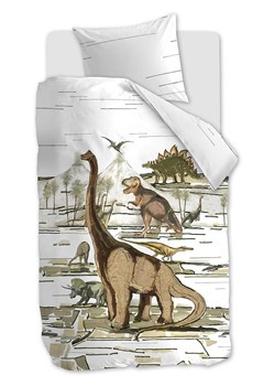 Hanneke de Jager Komplet pościeli renforcé "Dinosaurs" w kolorze biało-beżowym ze sklepu Limango Polska w kategorii Pościel dziecięca - zdjęcie 173928968