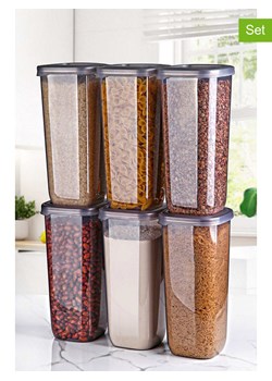 Violeta Home Pojemniki (6 szt.) w kolorze antracytowym - 23 x 43,5 x 12 cm ze sklepu Limango Polska w kategorii Pojemniki kuchenne - zdjęcie 173929499