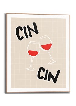 Orangewallz Druk artystyczny &quot;Cin Cin Cheers&quot; w ramce - 40 x 50 cm ze sklepu Limango Polska w kategorii Obrazy - zdjęcie 173933119