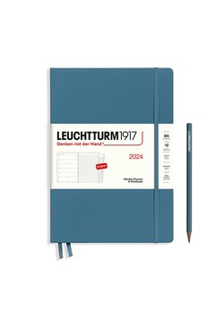 LEUCHTTURM1917 Kalendarz tygodniowy i notatnik w kolorze niebieskim - 17,8 x 25,4 cm ze sklepu Limango Polska w kategorii Akcesoria biurowe - zdjęcie 173933509