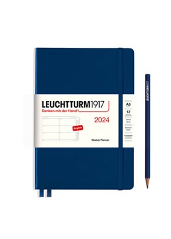 LEUCHTTURM1917 Kalendarz tygodniowy w kolorze granatowym - 14,5 x 21 cm ze sklepu Limango Polska w kategorii Akcesoria biurowe - zdjęcie 173933519