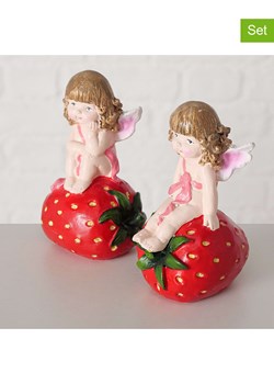 Boltze Figurki dekoracyjne (2 szt.) &quot;Britty&quot; w kolorze czerwonym - wys. 11 cm ze sklepu Limango Polska w kategorii Dekoracje - zdjęcie 173935045