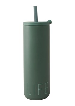 Design Letters Kubek termiczny &quot;Life&quot; w kolorze ciemnozielonym - 500 ml ze sklepu Limango Polska w kategorii Kubki termiczne - zdjęcie 173937326