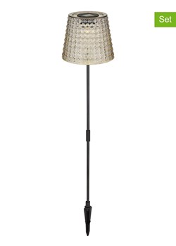 Globo lighting Ogrodowe lampy solarne LED (2 szt.) w kolorze czarno-beżowym - wys. 60 cm ze sklepu Limango Polska w kategorii Oświetlenie ogrodowe - zdjęcie 173942519