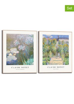 Orangewallz Druki artystyczne (2 szt.) &quot;Claude Monet - Purple Blue&quot; w ramce - 40 x 50 cm ze sklepu Limango Polska w kategorii Obrazy - zdjęcie 173947117