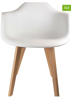 THE HOME DECO FACTORY Krzesła (2 szt.) w kolorze białym - 62 x 82,5 x 60,5 cm ze sklepu Limango Polska w kategorii Meble - zdjęcie 173947845
