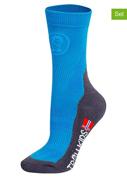 Trollkids Skarpety trekkingowe (2 pary) &quot;Mid Cut Socks II&quot; w kolorze niebieskim ze sklepu Limango Polska w kategorii Skarpetki dziecięce - zdjęcie 173948746