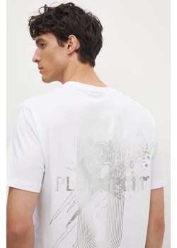 PLEIN SPORT t-shirt bawełniany męski kolor biały z nadrukiem FADC MTK7558 STE003N ze sklepu ANSWEAR.com w kategorii T-shirty męskie - zdjęcie 173953997