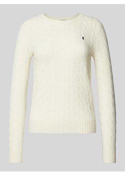 Sweter wełniany ze ściegiem warkoczowym model ‘JULIANNA’ ze sklepu Peek&Cloppenburg  w kategorii Swetry damskie - zdjęcie 173954277