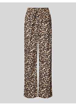 Spodnie materiałowe o rozkloszowanym kroju ze zwierzęcym nadrukiem model ‘Rita’ ze sklepu Peek&Cloppenburg  w kategorii Spodnie damskie - zdjęcie 173954329